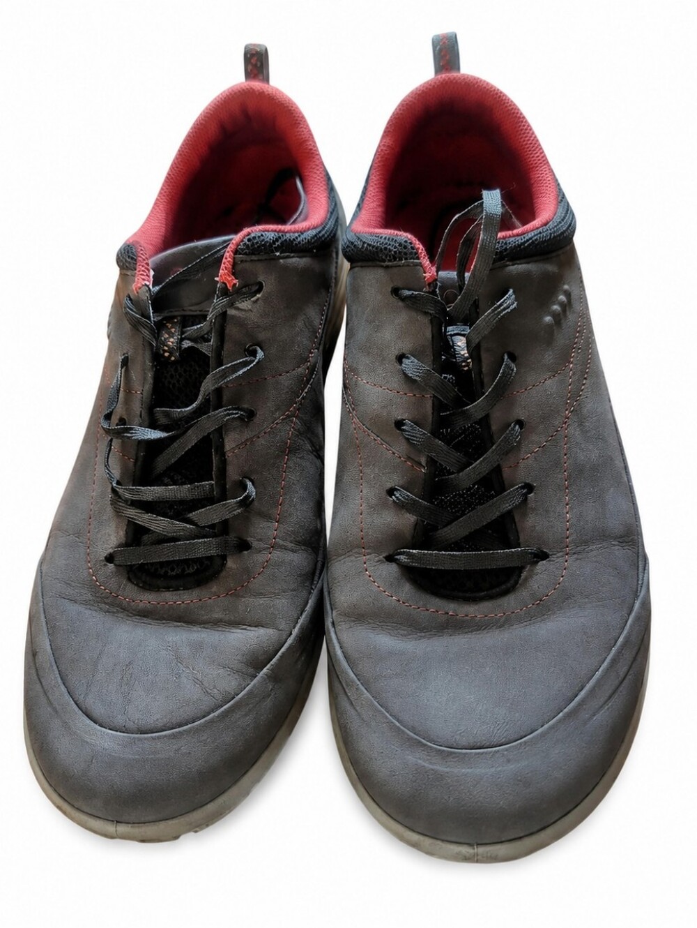 ECCO Women's Gray Leather Comfort Walking Shoes Lace Up Sneakers EU 40 UK 6.5 US